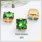 Acmore Crystal  Wholesale Colorful Sew on Stone Diamonds Square Shape Gold Claws Glass Rhinestones DIY Clothing Decorate