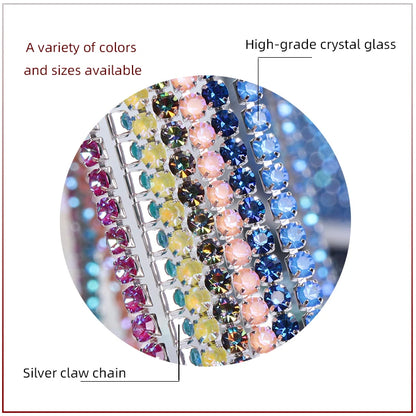 Acmore Crystal Hot Sale SS4-SS12 MI Series Color Shiny Round Stone Glass Silver Claw Rhinestones Chain Art Supplies DIY Accessories