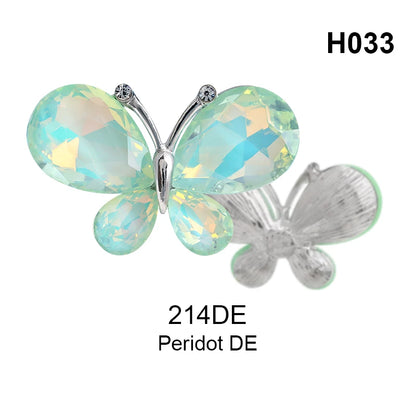 Acmore Crystal New Design Loose Stone Butterfly Alloy Flower Shapes Crystal Point Back Rhinestone DIY Clothes Decoration