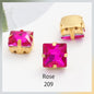 Acmore Crystal  Wholesale Colorful Sew on Stone Diamonds Square Shape Gold Claws Glass Rhinestones DIY Clothing Decorate