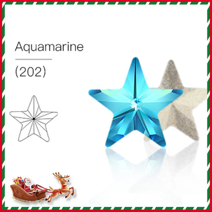 Acmore Crystal Christmas Series Star Shaped Crystal Stone Pointback Rhinestones Glass Nail Art Supplies Jewelry Decoration Diy Strass