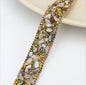 Acmore Crystal  Hot-Fix Gravel Tape 2cm Wide Rhinestone Chain Stone Cake Ribbon Trimming Wedding Decoration Sewing Accessories