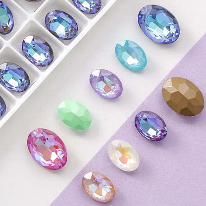 Acmore Crystal K9 Fancy Stone Rhinestones  MI MK LS Series Oval Point Back Shapes Glass Crystal Stone Women Clothes Shoes Bags