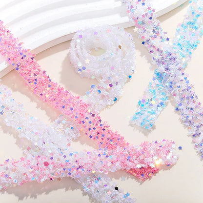Acmore Crystal New Arrival Sequin Stars Double Sided Adhesive Geometric Rhinestone Strips Non Hotfix Stones for DIY Bling Decoration