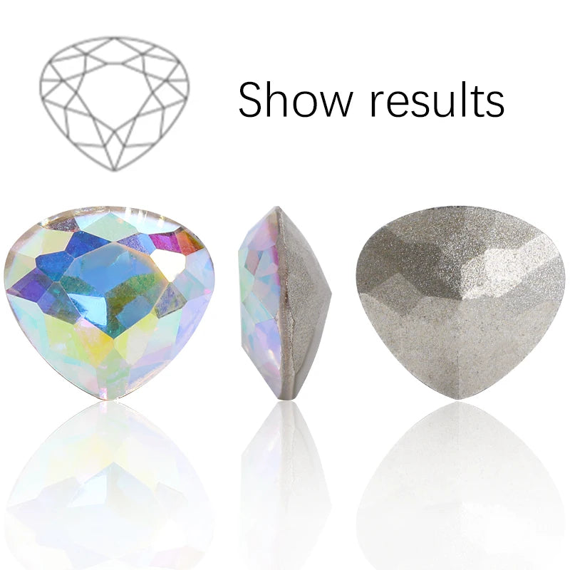 Acmore Crystal Wide Pear Shape 13 Colors 12*13mm Fancy Pointback Loose Crystal Beads Stones Jewelry Making Accessories Rhinestones