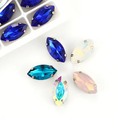 Acmore Crystal Navette Sew on Rhinestone With Setting for DIY Apparel Decoration