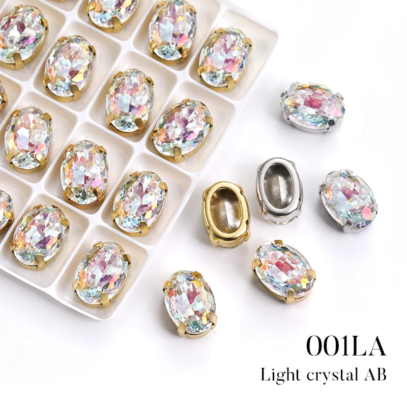 Acmore Crystal High Quality Oval Shape Nest Face Glass Stone  Claw Rhinestone for Jewelry Making  Accessories