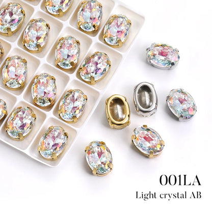 Acmore Crystal High Quality Oval Shape Nest Face Glass Stone  Claw Rhinestone for Jewelry Making  Accessories