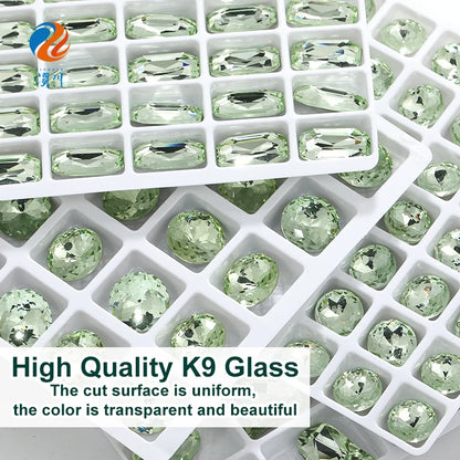 Acmore Crystal Design Chrysolite Series K9 Glass Various Shapes Rhinestone Loose Jewelry for Nail Art Rhinestones Fancy Decoration