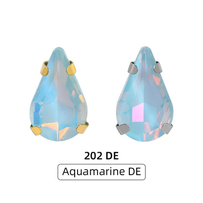 Acmore Crystal High Quality Colors Faceted Glass Stones Drop Claws Flatback Rhinestone Jewelry Art Garment Accessories