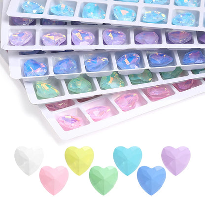 Acmore Crystal New Design Heart Shape Opal Mocha Rhinestones Point Back Glass Crystal Stones Fashion Clothing Decoration