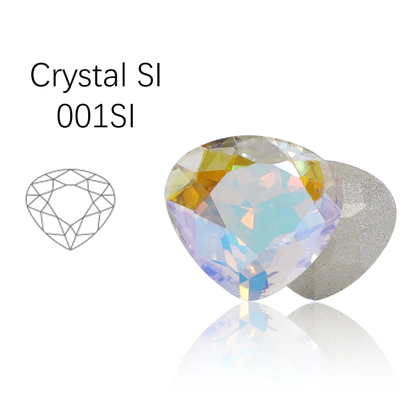 Acmore Crystal Wide Pear Shape 13 Colors 12*13mm Fancy Pointback Loose Crystal Beads Stones Jewelry Making Accessories Rhinestones