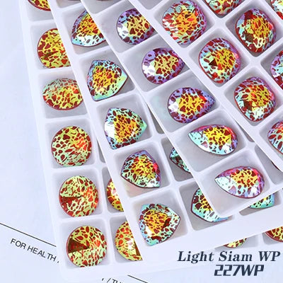 Acmore Crystal White Patina WP Series Colors Fancy Shapes Pointback Jewelry Crystal Stones Crafts DIY Rhinestone Accessories