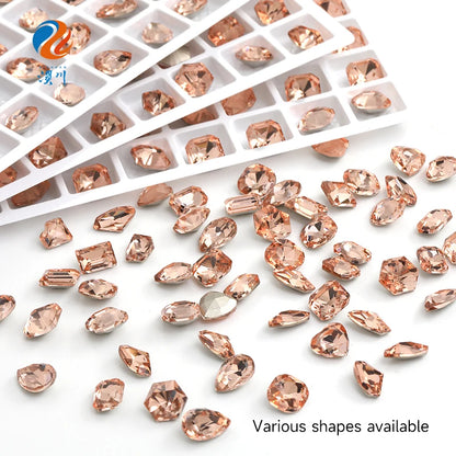 Acmore Crystal Light Padp Summer Style 3D Point Back More Shape Shiny Glass Crystal Nail Art Rhinestones