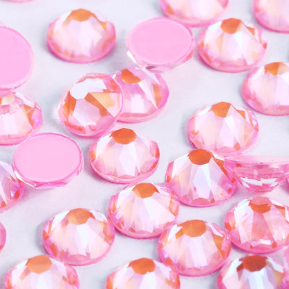 Acmore Crystal 16 Cuts MI Flat Back Non Hot Fix Glass Nail Rhinestones for Jewelry Making Nail Art Decoration