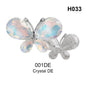 Acmore Crystal New Design Loose Rhinestone Butterfly Alloy Flower Shapes Crystal Stone Point Back DIY Clothes Decoration