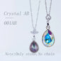 Acmore Crystal Drop Shaped Fancy Shiny Colors K9 Crystal Stones Alloy Back Pendant Necklace Deco Charms Jewelry Rhinestones Accessories