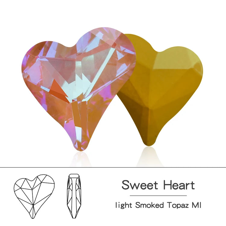 Acmore Crystal Sweet Heart Fancy Shaped Pointback K9 Glass Rhinestones Crystal Stones Crafts for Jewelry Making Garment Decoration