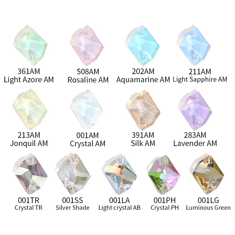 Acmore Crystal Cosmic  New Color Series Sew on Flat Back Glass Stone Crystal Sew on Rhinestone for Clothing Garment