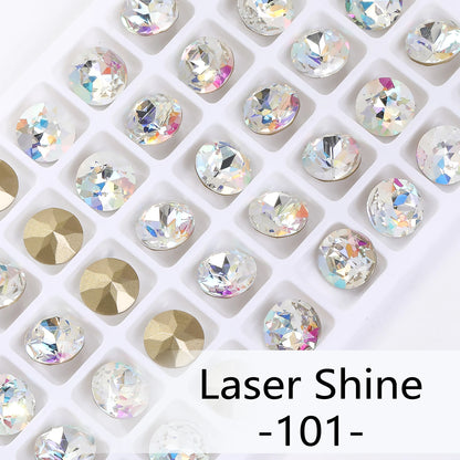 Acmore Crystal High Quality Gemstone Flower K9 Pointback Rhinestone Loose Stones Jewelry Glue on for DIY Decoration Clothing Desgin