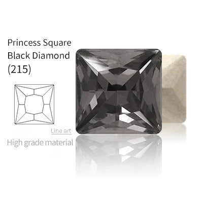 Acmore Crystal Hot Sale Black Diamond Series Crystal Stone Pointback Rhinestones Loose Glue on for Nails Clothes Decoration