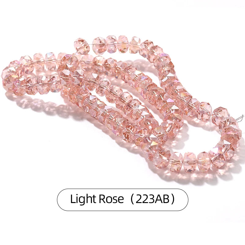 Acmore Crystal  12 Colors Bright  Loose  Glass Crafts Wheel Faceted Crystal Beads Jewelry  Finding Accessories for Necklace Earring