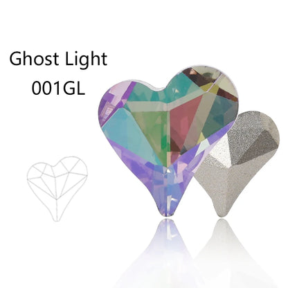 Acmore Crystal Sweet Heart Fancy Shaped Pointback K9 Glass Rhinestones Crystal Stones Crafts for Jewelry Making Garment Decoration