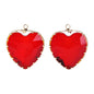Acmore Crystal Peach Heart Transparent Crystal Glass Pendant with Claw Inlaid Rhinestone Pendant  Accessories for Earrings & Necklace
