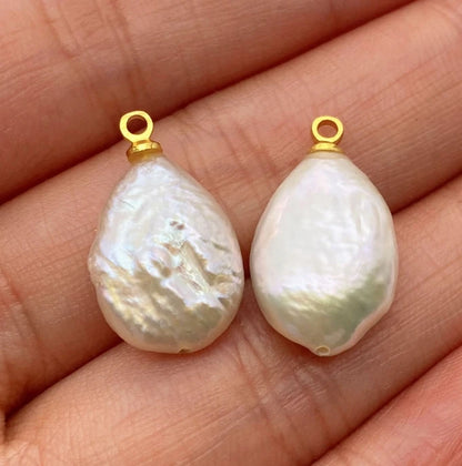 Acmore Crystal Fine Natural Freshwater Pearl Pendant Irregular Shape Star Circular Heart Baroque Pearl Charm DIY Jewelry Accessories