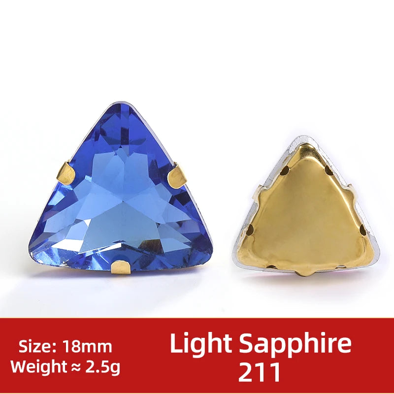 Acmore Crystal  New Fashion Apparel Wedding Shoes Diy Accessories Hand - Sew-on Diamond Triangle Glass Claw Rhinestones Jewelry