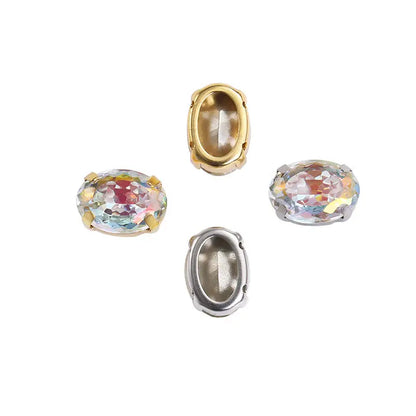 Acmore Crystal High Quality Oval Shape Nest Face Glass Stone  Claw Rhinestone for Jewelry Making  Accessories