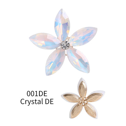 Acmore Crystal High Quality Point Back Navette Alloy Flower Shapes Point Back Rhinestones Loose Glass Stone Design Dress Clothing