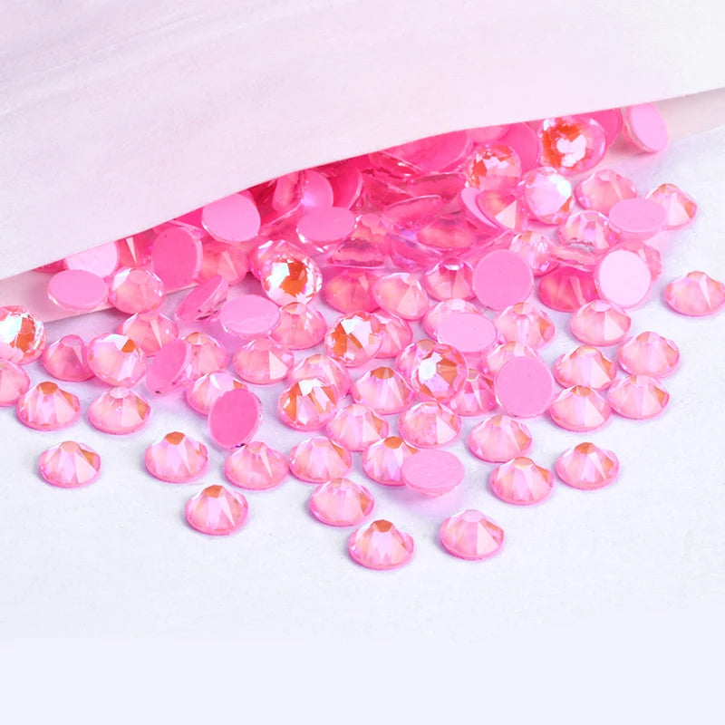 Acmore Crystal 16 Cuts MI Flat Back Non Hot Fix Glass Nail Rhinestones for Jewelry Making Nail Art Decoration