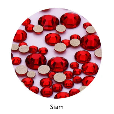 Acmore Crystal Gold Flat Back Round 40 Colors SS3-SS20 Mixed 3d Crystal ab Press on Nail Art Supplies Rhinestone Accessories