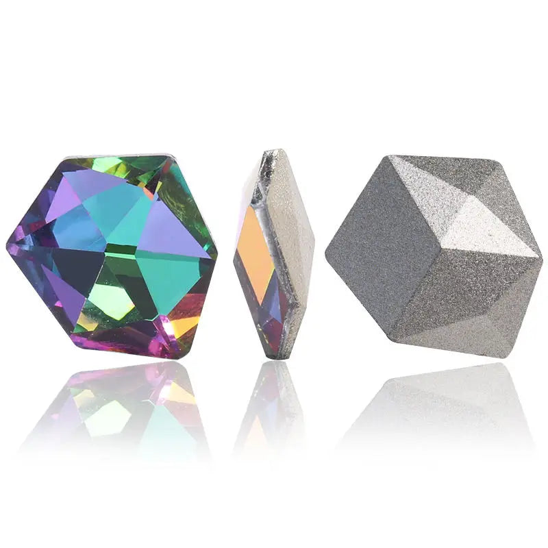 Acmore Crystal New Design K9 Glass Tilted Dice Shape Pointback Fancy Rhinestones for Jewelry Accessories and Crystal Craft
