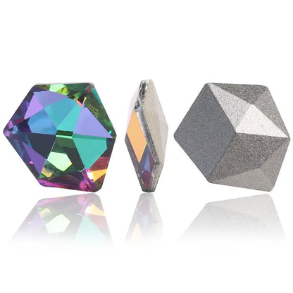 Acmore Crystal New Design K9 Glass Tilted Dice Shape Pointback Fancy Rhinestones for Jewelry Accessories and Crystal Craft
