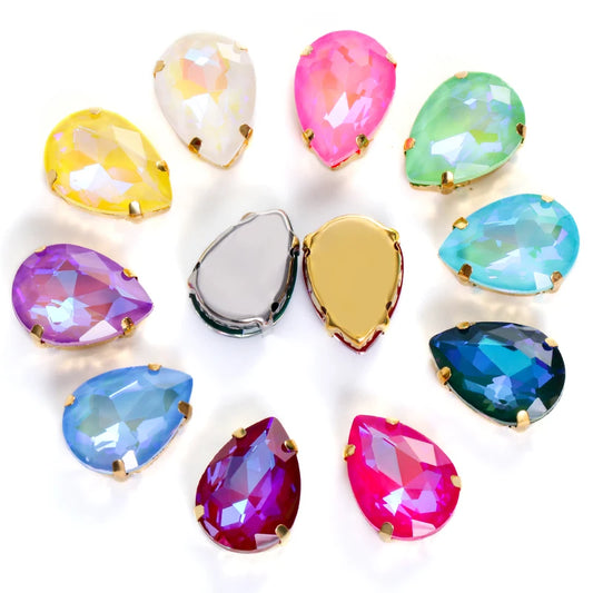 Metal Base Garment Decoration Glass Sew on Crystal Claw Rhinestone for Clothes Weeding Making Accessories