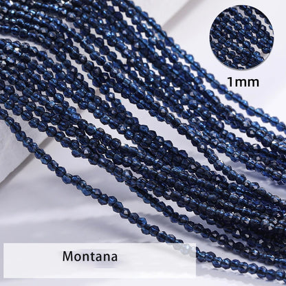 Acmore Crystal 1mm 20 Colors Loose Crystal Stones Jewelry Making Crafts Waist Necklace Earring Flat Beads DIY Deco Accessories