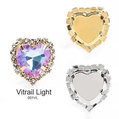 Acmore Crystal Flat Back Heart Crystal Rhinestone Flatback Sewing Supplies Stones for Diy Clothing DIY Nail Supplies