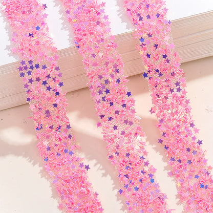 Acmore Crystal New Arrival Sequin Stars Double Sided Adhesive Geometric Rhinestone Strips Non Hotfix Stones for DIY Bling Decoration