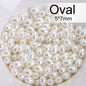 Acmore Crystal Oval Drop Shaped ABS Pearling Loose Pearls Beads DIY for Necklace Earring Bracelet Hair Clips Accessories Garment