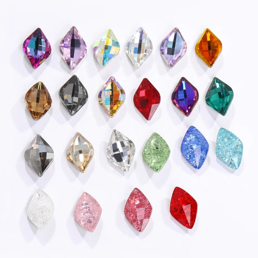 Acmore Crystal 9*14mm Lemon Point Back 22 Shiny Colors Crystal K9 Glass DIY for Garment Nail Art Rhinestones Accessories