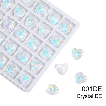 Acmore Crystal New Design Heart Shape Opal Mocha Rhinestones Point Back Glass Crystal Stones Fashion Clothing Decoration