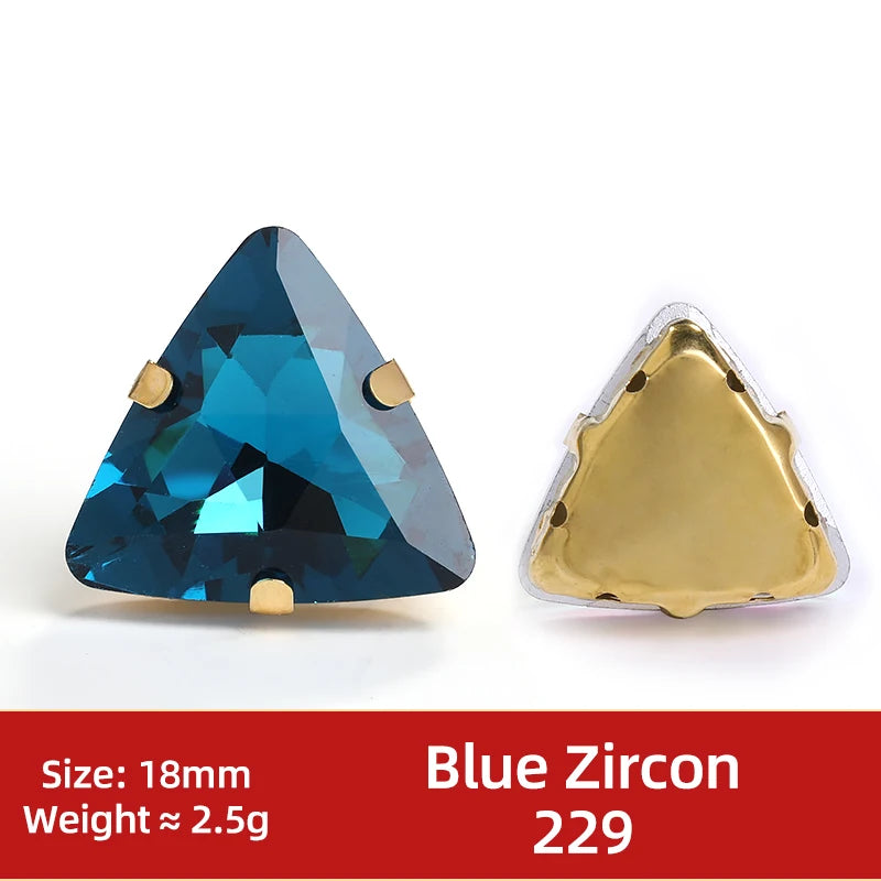 Acmore Crystal  New Fashion Apparel Wedding Shoes Diy Accessories Hand - Sew-on Diamond Triangle Glass Claw Rhinestones Jewelry