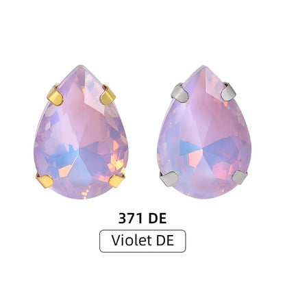 Acmore Crystal High Quality Colors Faceted Glass Stones Drop Claws Flatback Rhinestone Jewelry Art Garment Accessories