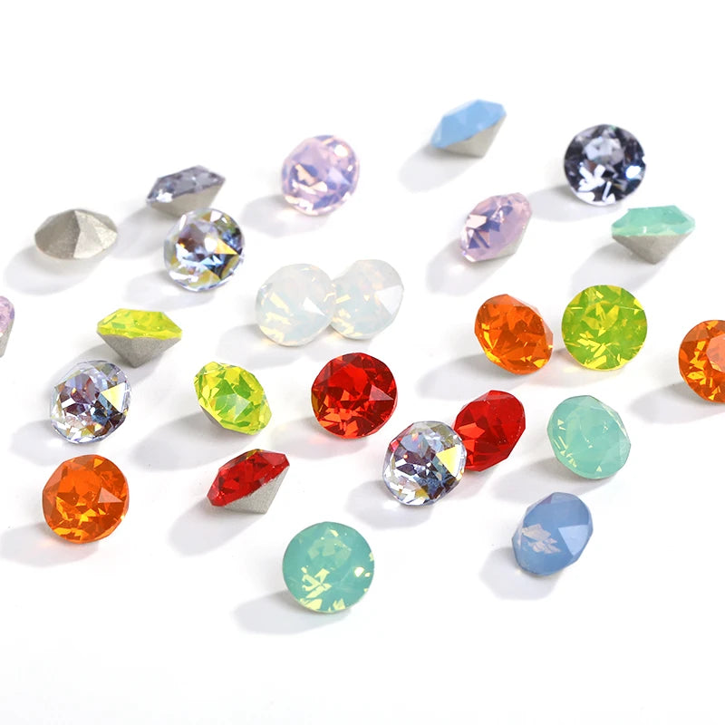 Acmore Crystal XIRIUS Chaton Shaped Opal Nail Art Rhinestones Bulk Wholesale Glass Crystals Bling Pointback Gems Jewelry Decorations