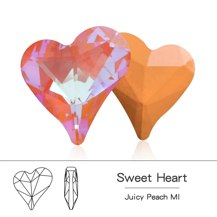 Acmore Crystal Sweet Heart Fancy Shaped Pointback K9 Glass Rhinestones Crystal Stones Crafts for Jewelry Making Garment Decoration