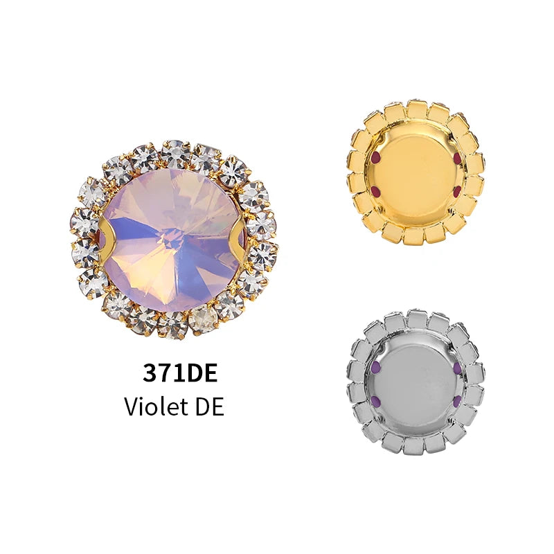 Acmore Crystal New Product Rivoli Shapes Flat Back Sew on Stone With Cup Chain Loose Rhinestones DIY Garment Shirt Shoes Bags