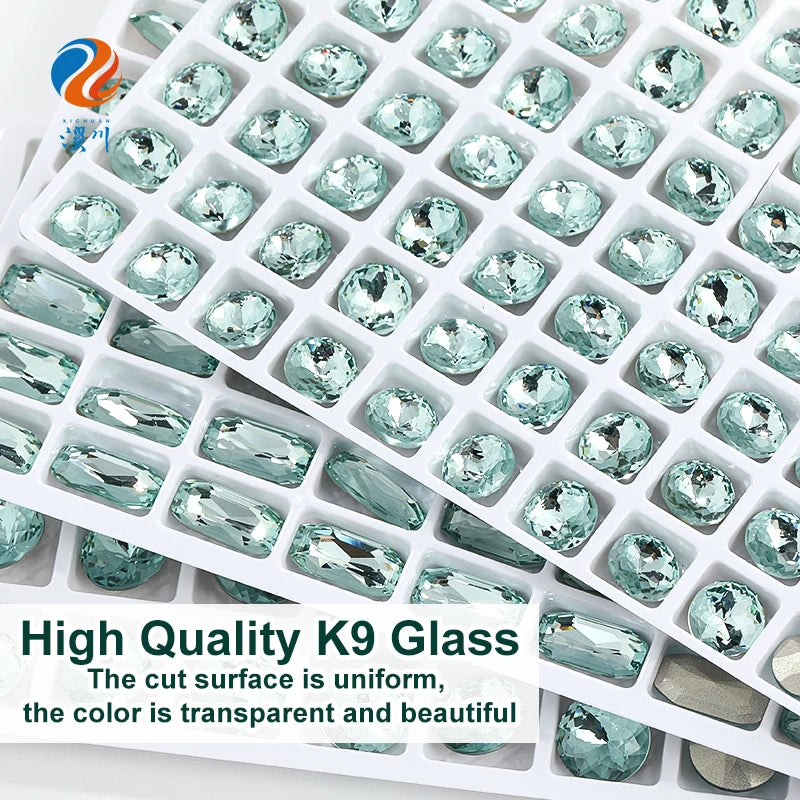 Acmore Crystal New Color Popular Light Azore K9 Glass Crystal Rhinestone Loose Jewelry Stone Glue on for DIY Nail Art Decoration