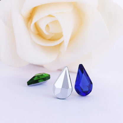 Teardrop Shape Point Back Glass Crystal Fancy Stone Diamond for Garment Loose Beads Factory Direct Glass Crystal Diamond Stone